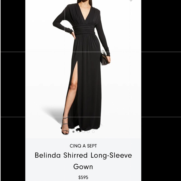 cinq a sept Dresses & Skirts - Cinq A Sept Belinda Shirred Long-Sleeve Gown
